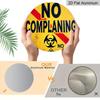 2D Flat 1pc, 8x8 in, "NO COMPLAINING" Round Aluminum Metal Sign -Themed Wall Decor with Text/Logo Suitable for Indoor & Outdoor Decoration - Birthday