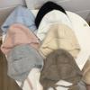 Огромная милая зимняя утолщенная вязаная шапка-ушанка из кроличьего меха для девочек, студенческая, ветрозащитная, теплая, с защитой ушей, шерстяная