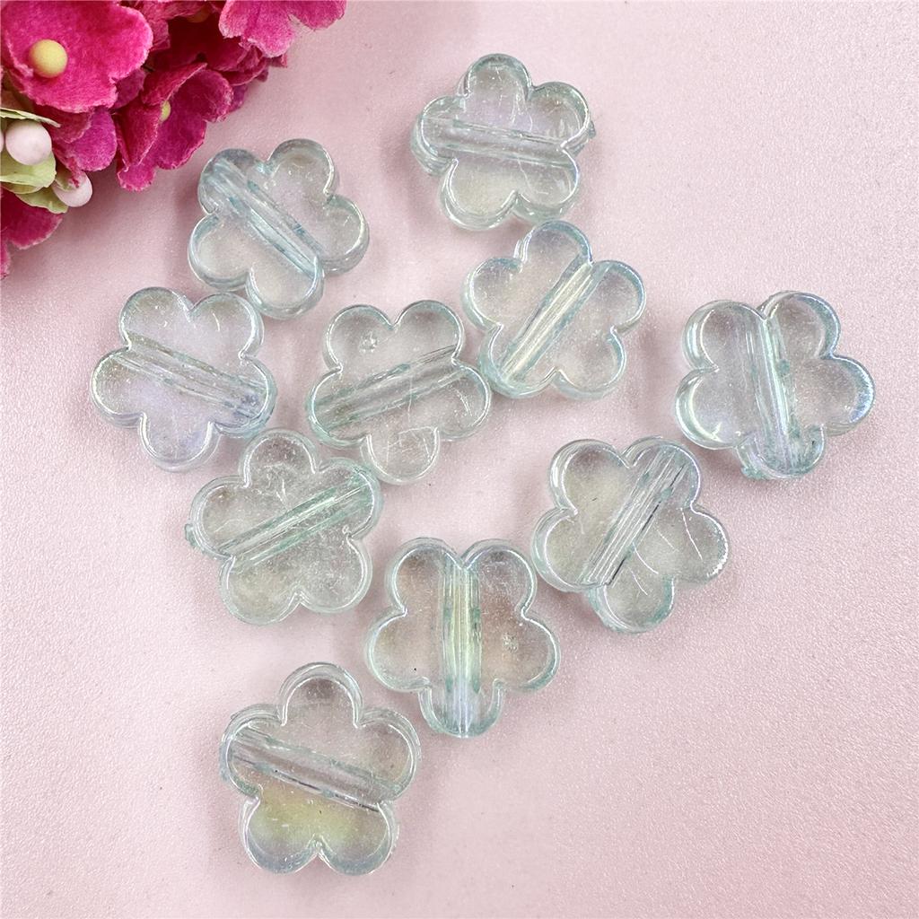 Hanmade Mobile Phone Chain Handcrafted Flower Beads 15mm Beading Neclace Bracelet for Crafted 10Pcs Jewelry Making DIY Findings