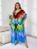 EDOLYNSA Лестный женский кафтан в богемном стиле, красочный халат, непринужденное платье больших размеров, платье Moo Moo, свежее платье, длинное платье для отпуска, наряд Q1594