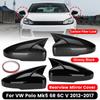 Pair Car Side Wing Rear View Rearview Mirror Cover Case Caps Shell For Volkswagen For VW For Polo Mk5 6R 6C V 2012-2017