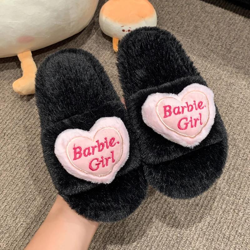 2024 Детские теплые плюшевые туфли для девочек, зимние новые модные тапочки в корейском стиле с мягкой подошвой, нескользящие, универсальные, шикарные