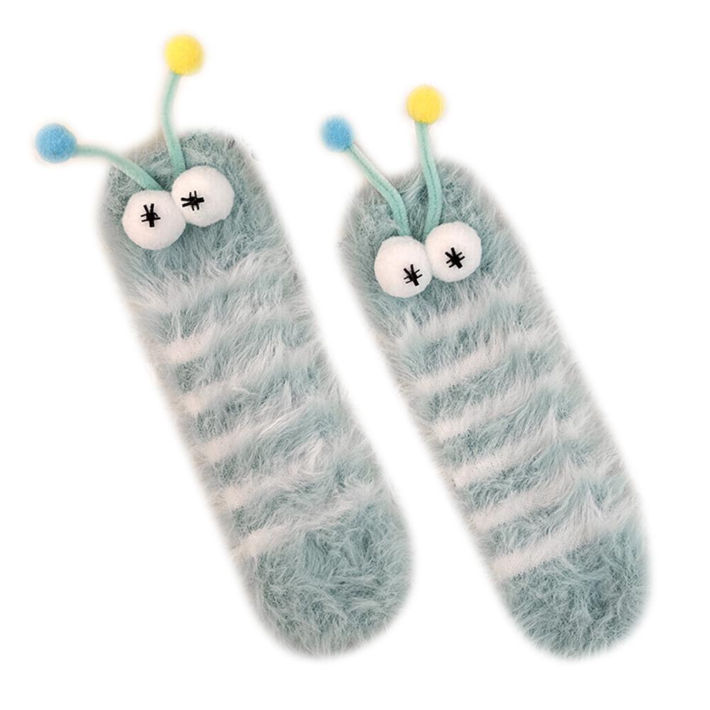 1 Pair Funny Ugly Cute Socks With Big Eyes Autumn Winter Plush Floor Socks Couple Sleep Sock Fuzzy Socks Christmas Gifts