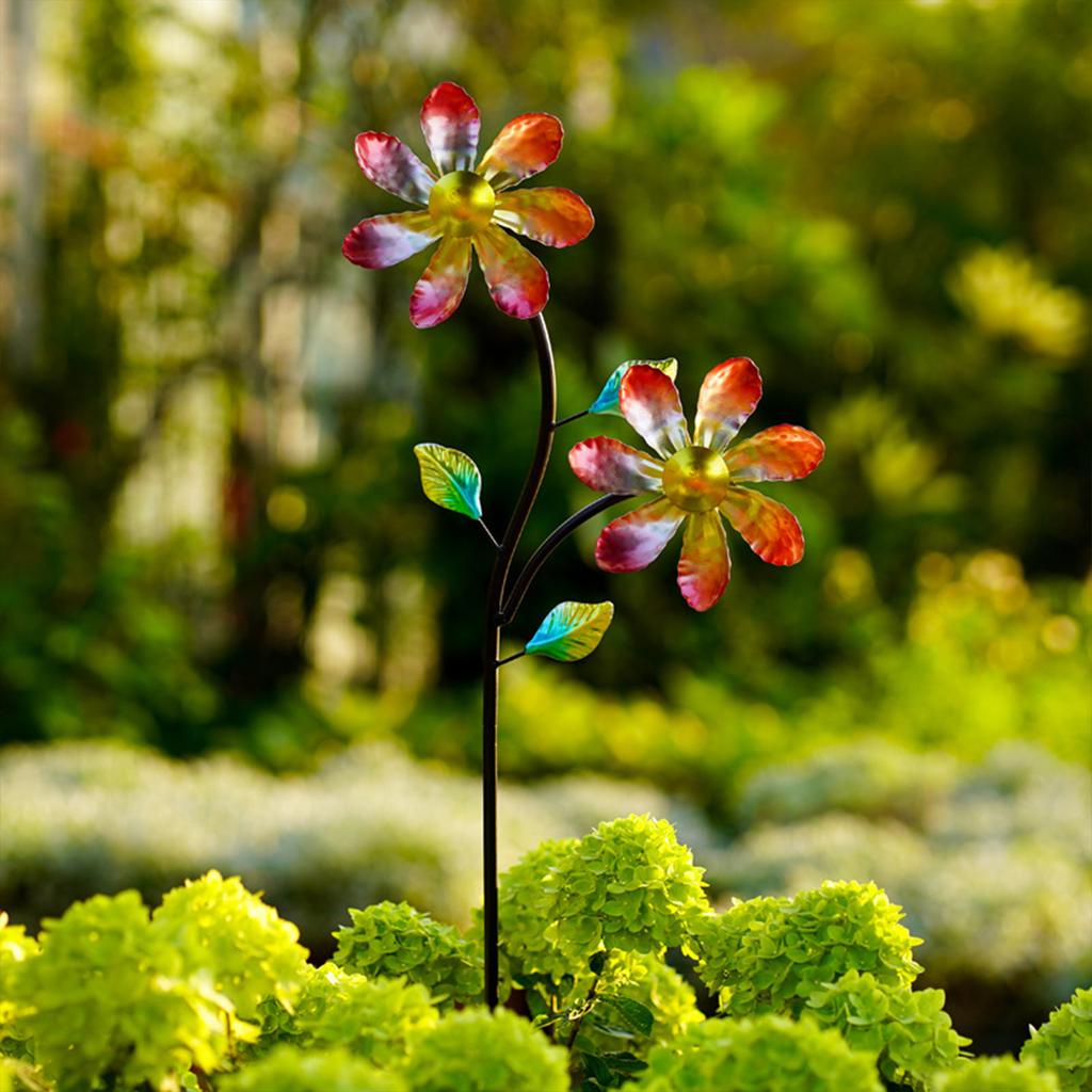 Metal Garden Stakes, Windmill Decorative Garden Stakes, Colorful Metal Flowers, Decorations, Suitable For Indoor And Outdoor Use