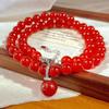 Vintage New Year'S Red Natural Pigeon Blood Red Chalcedony Agate Collarbone Chain Necklace Pendant Removable