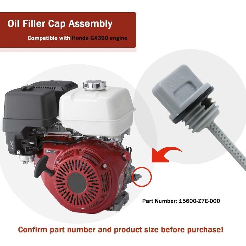 Oil Filler Cap Assembly 15600-Z7E-000 Compatible with Honda GX390 Oil Dipstick GX270 GX340 Engine Oil Filler Parts