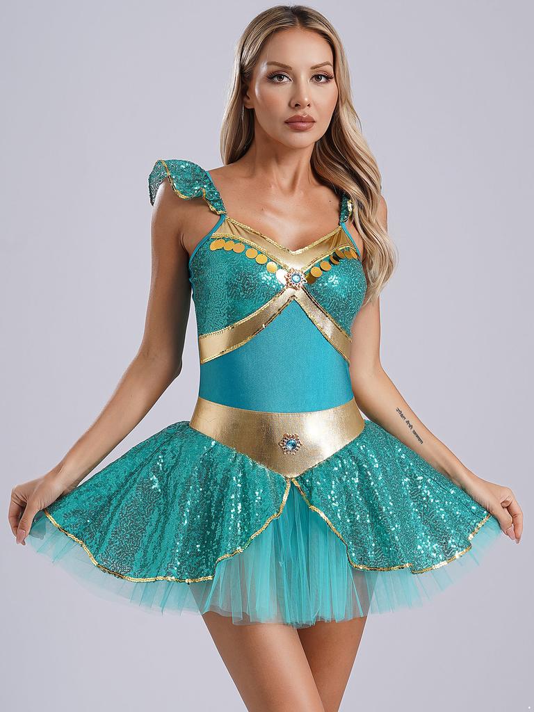 Платье-трапеция, нарядное платье на Хэллоуин, костюмы для косплея арабской принцессы, женские наряды для танца живота, сценические наряды