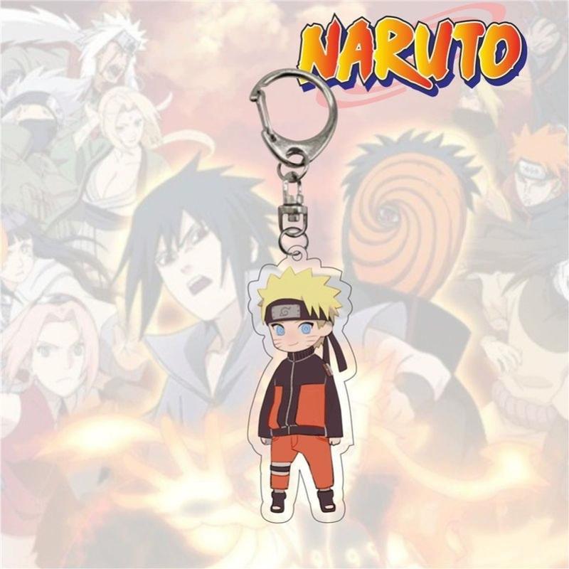 Anime Naruto Acrylic Keychain Accessaries Uzumaki Naruto Cartoon Keyring