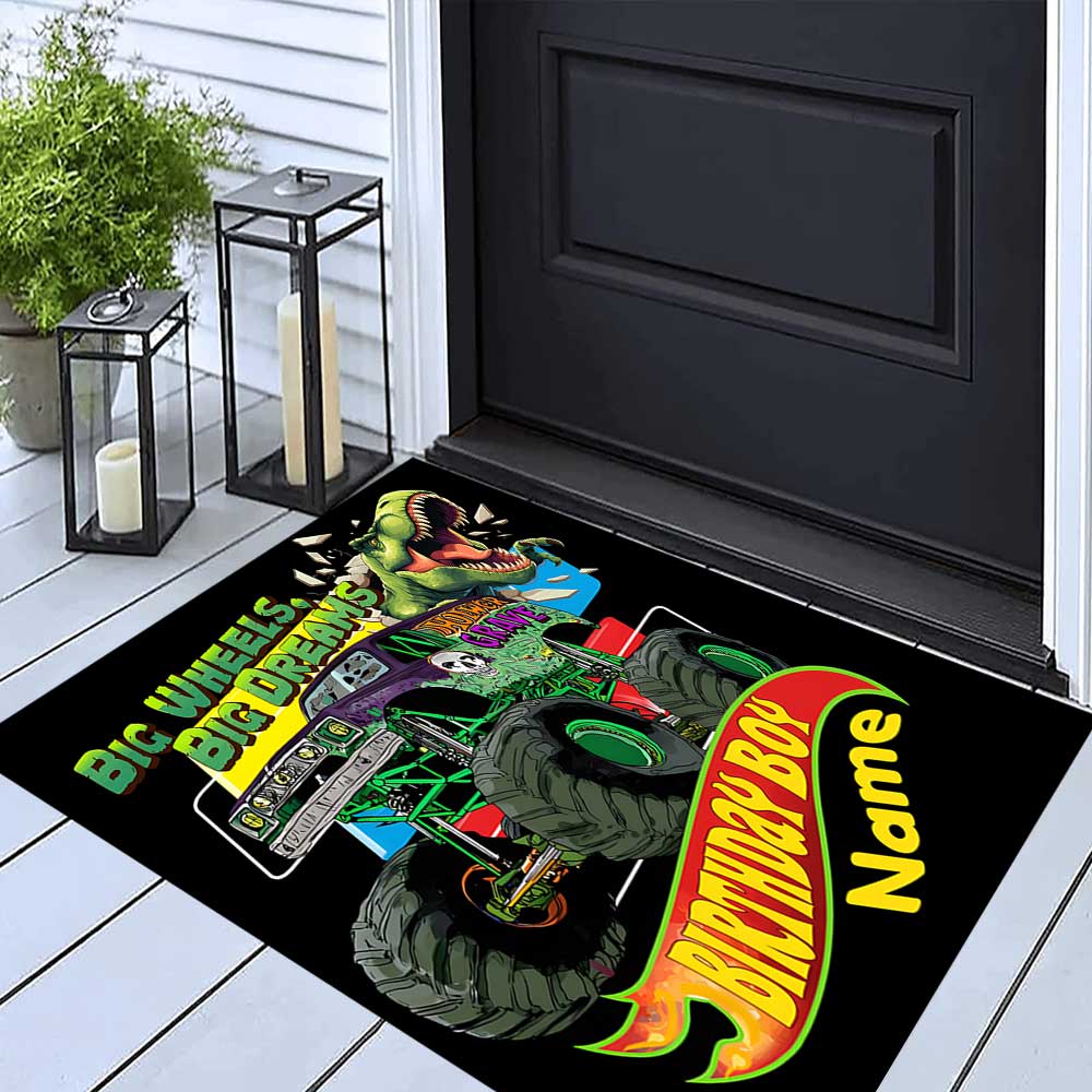 Truck Racing2 Customize your name rug, office chair cushion, home bedroom living room gift.