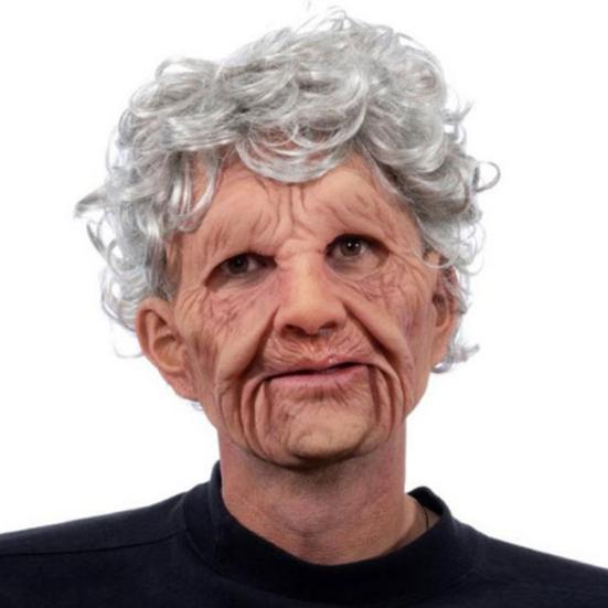 Полная голова Хэллоуин Страшный ужас Старик Резиновая крышка для лица Косплей Реквизит для вечеринки