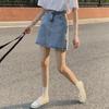 Summer 2021 High-Waist A-Line Denim Midi Skirt for Female Students - Trendy Casual Hip-Hugging Style