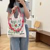 Женская модная летняя вышитая сумка на плечо с шариковой цепочкой большой вместимости