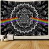 Солнечное затмение, звезда, настенный гобелен, гобелен с мандалой, черно-белый геометрический гобелен, украшение для спальни, комнаты, дома