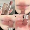 Good Color Matching! Light Fashion Sense Milk Apricot Nude Coffee Low Saturation Primary Color Coffee Space Mud Lipstick Plain Face Control