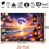 2D Fantasy Starry Beach & Lantern Backdrop for Room Decor & Content Creation