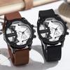 Оригинальные стильные мужские многофункциональные водонепроницаемые кварцевые часы с большим циферблатом