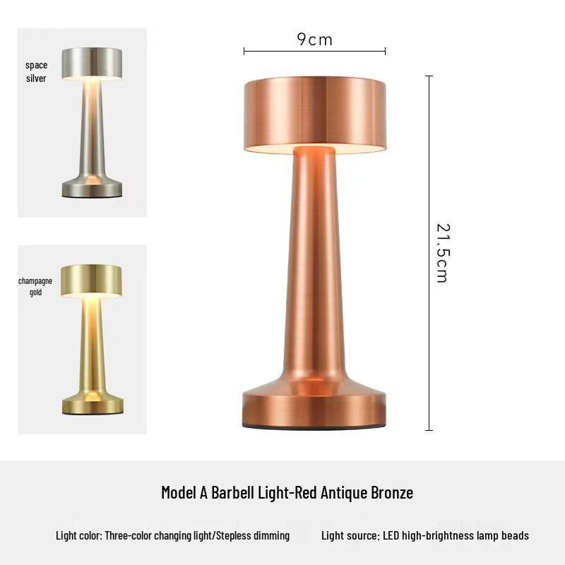 Retro LED Touch Table Lamp - USB Rechargeable for Bedside, Dining, Bar, and Desktop Atmosphere