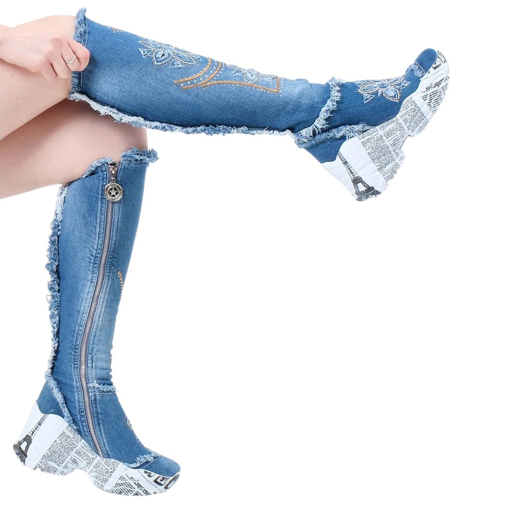 Джинсовые ботинки, женские спортивные ботинки, джинсовая обувь, джинсовые кроссовки, подарок на день рождения