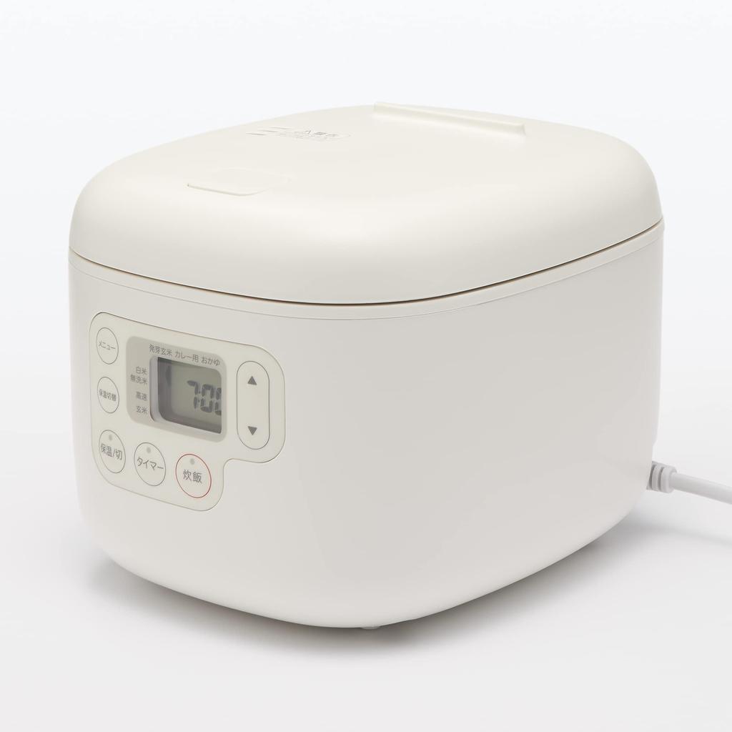 MUJI Rice Cooker with Rice Scoop 3 Width X Depth X Height Cm Holder, Cups, White, 20.8 25.4 18.6 MJ-RC3A3/12829065