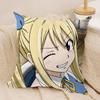 Anime LLucy HHeartfilia Cushion Cover Silky Short Plush DoubleSided Printed Pillow Case for Sofa All Seasons Home Decor Gift