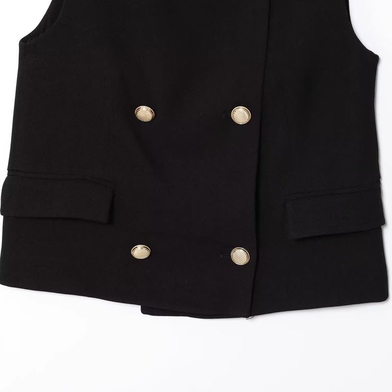 Araltay New Arrival Fashion Style Women's Clothing Double Breasted Gold Plated Button Vest Pants 8582851 8606851