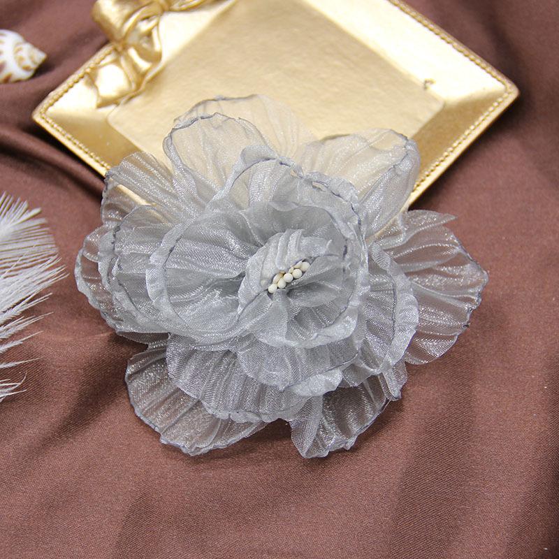 9 см Шифоновая марлевая цветок Искусственная ткань Шелковая головка цветка Для DIY Свадебная вечеринка Домашние украшения Цветочный венок Скрапбукинг Ремесло