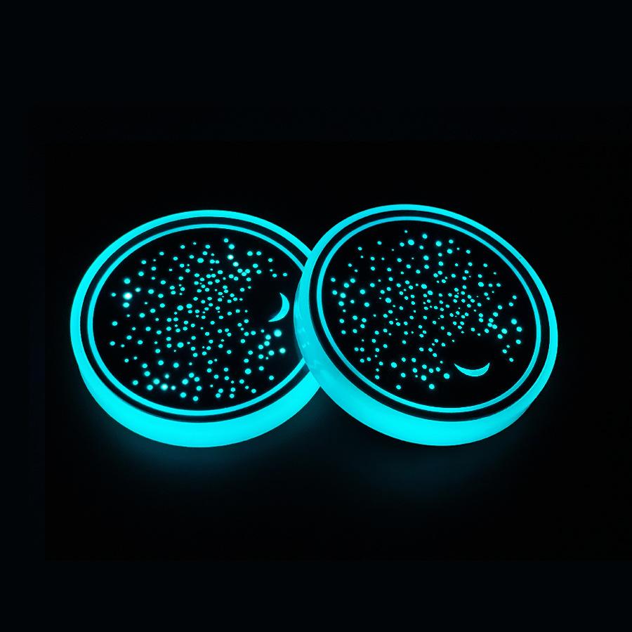 7 цветов светодиодная подставка для автомобильного стакана с водой, подставка для бутылок, противоскользящая подставка, коврики для внутренней атмосферы, световой декор