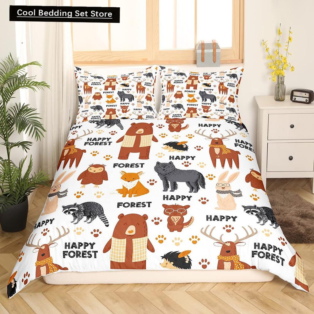 Детский мультяшный комплект постельного белья с изображением животных, зебры, жирафа, лисы, кенгуру, короля, королевы, мальчика, девочки, кролика, дикой природы, полиэстеровое одеяло