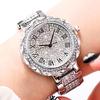 Women's Luxury Stainless Steel Quartz Watch Shiny Design Women's Dress Bracelet Watch