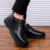 2024 зимние теплые бархатные нескользящие мужские повседневные высокие хлопковые туфли для пожилых людей хлопковая обувь мужская кожаная мужская хлопковая обувь