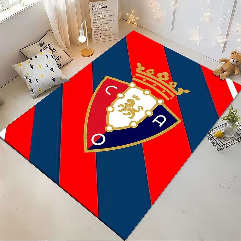 Red and Blue Lion Crest Carpet suitable as a non-slip mat for the living room or bedroom sofa