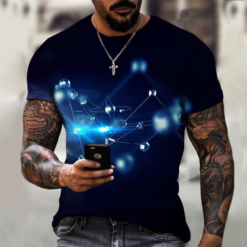 3D цифровая печать Faucet Series Printed Summer Casual Round Neck Youth Football