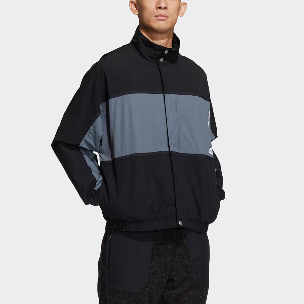 Adidas Куртка Wrd с тканым воротником, свободный крой, двухцветная мужская верхняя одежда, черная GL8673