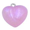 Glittering Heart Charm Heart Beads Sparkling Heart Accessories Resin Material Heart Charm Heart Pendant for DIY Jewelry