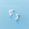 New Fashion Little Dolphin 925 Sterling Silver Jewelry Personality Ocean Simple Animal Popular Women Stud Earrings E120