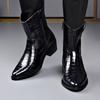 FashionAlligator Pattern Leather Ankle Boots for Men British Style Big Size Fashion Dress Shoes Male Black Designer Chelsea Boots Man