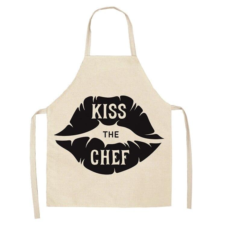 1 Piece Letter Men's and Women's Kitchen Aprons Linen Apron Home Apron Home Cooking Apron Catering Cleaning Apron Wholesale