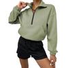 Autumn and Winter Women's Sweatshirt Tops Zipper Standing Collar Long Sleeve Padded Loose Sweatshirt