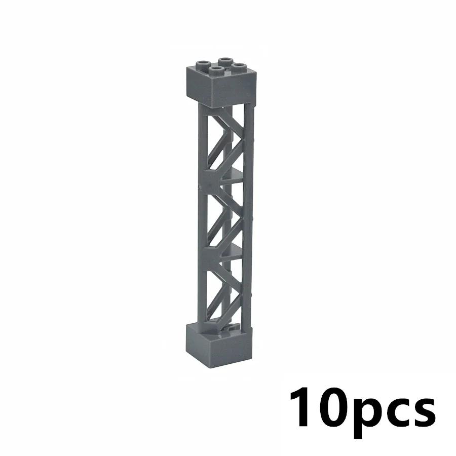 Совместимые 95347 Столбы Кирпичи Решетчатая Башня 2X2X10 Опорная Плита Мостовая Балка Кронштейн Строительный Блок Часть Колонны Игрушки