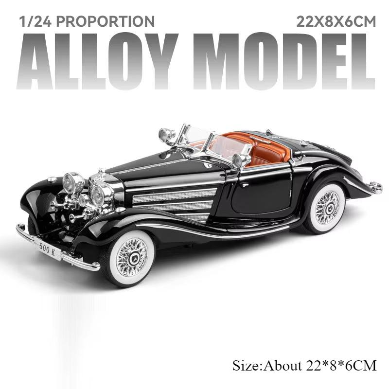 1:24 Фантом 500K Сплав Винтажный Автомобиль Модель Литье Под Давлением Игрушки Украшение Двери Открываются Звук Свет Оттяжка Транспортные Средства Коллекционные Предметы для Мальчика Подарок