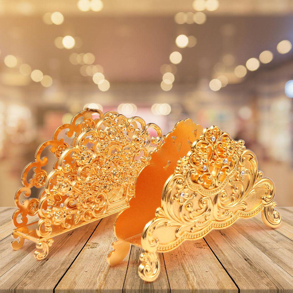 Zinc Zinc Zinc Alloy Napkin Holder Desktop Ornament Gold Tissue Box Metal Paper Dispenser For Dining Table