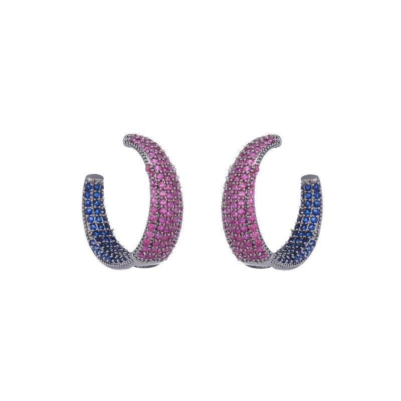 Европейские и американские модные круглые серьги с преувеличением для женщин, брендовый дизайн, эффектные украшения, серьги с фианитом