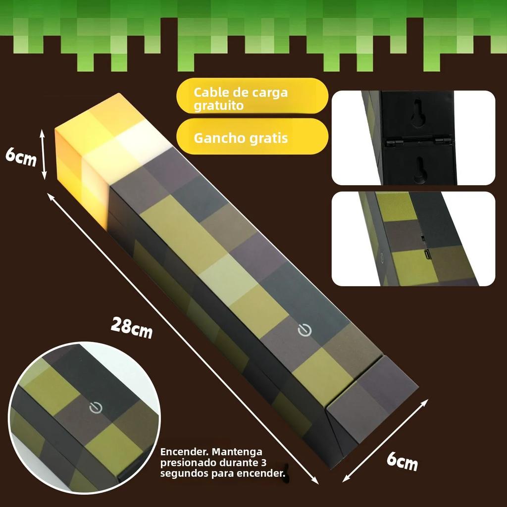 USB Rechargeable Torch Lamp for Decoration Brown