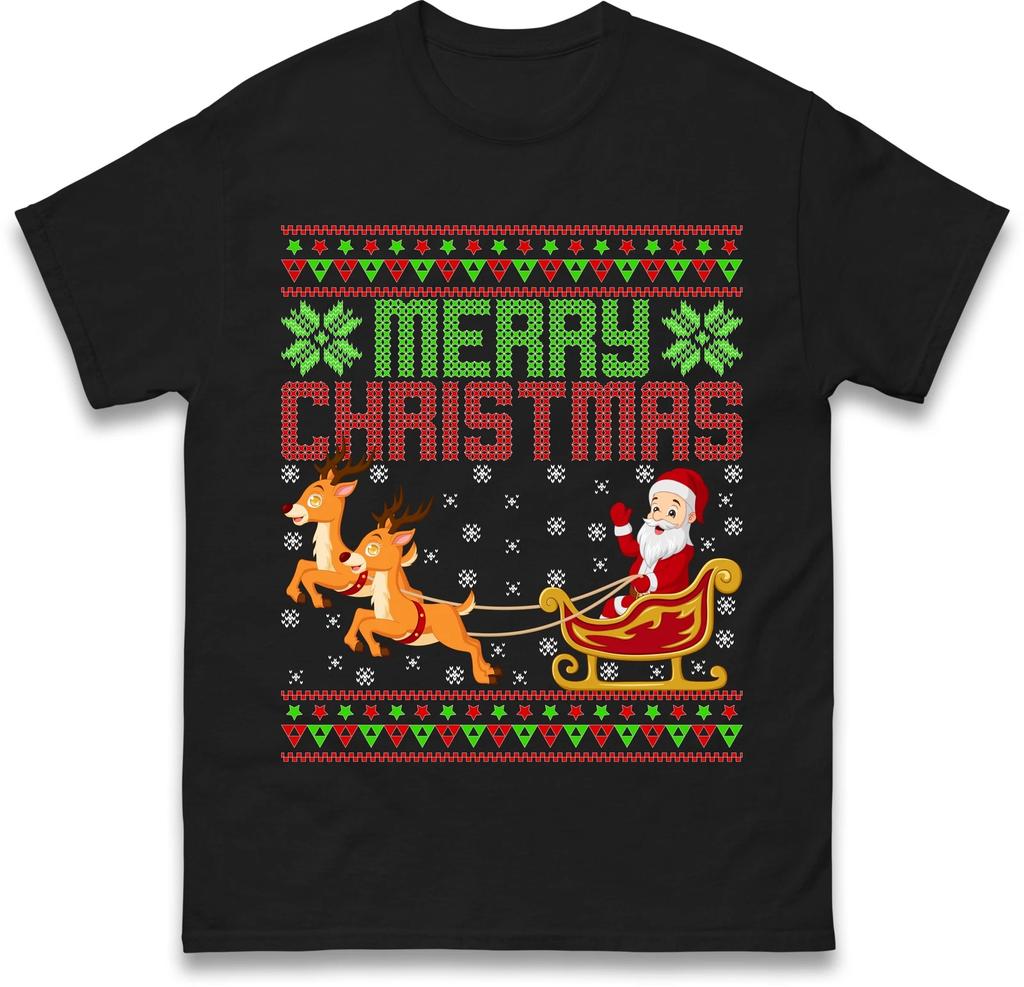 Merry Christmas T-Shirt, Christmas Santa TShirt, Vintage Snow T-Shirt, X-Mas Tee
