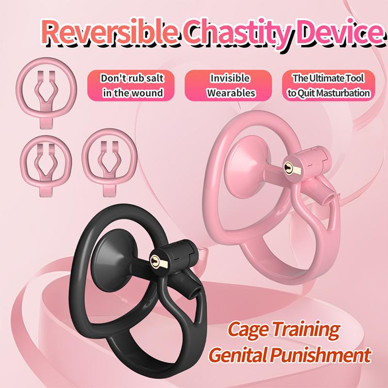 Male Reverse Style Chastity Cage Lower Body Hide Lock Sissy Chastity Restraint Device Abstinence Anti-cheating SM Couple Sex Toy