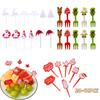Рождественский набор вилок для фруктов Еда Палочка для нарезанных фруктов Вилка для животных Пластиковая зубочистка Палочка для бенто Аксессуары