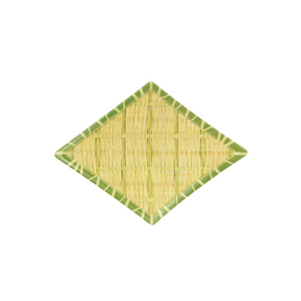 Creative Imitation Bamboo Weaving Hot Pot Vegetable Plate Melamine Multiple Styles Barbecue Plate Green Serving Plate Restaurant
