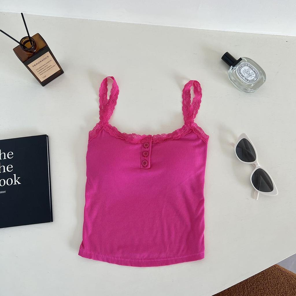 Рубчатый топ на бретельках, кружевной укороченный топ с лямкой на шее, женские летние майки на пуговицах с открытой спиной, модный вязаный топ, женский укороченный жилет без рукавов