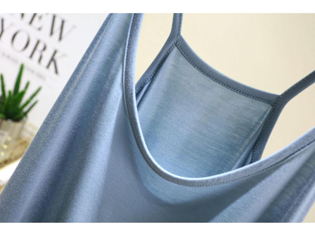 Модальная майка-корсет из ледяного шелка для женщин - Маленькая, Сексуальная, Майка с круглым вырезом, Нижнее белье