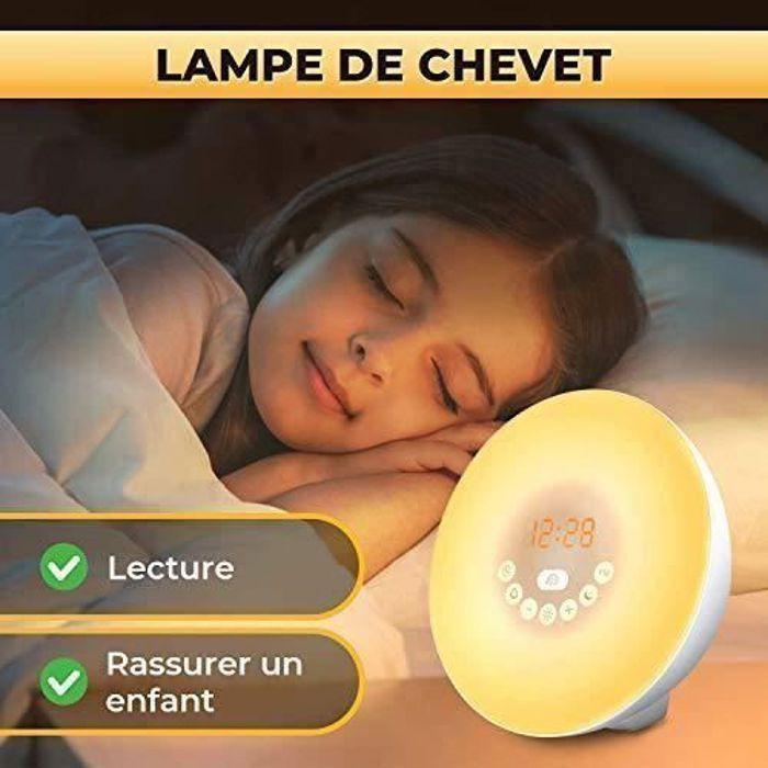 Simulateur d'aube pour un Réveil Lumineux en douceur - Avec Mode Nuit Noire Afficheur Eteint - Vivez des matins plus zen - Réveil